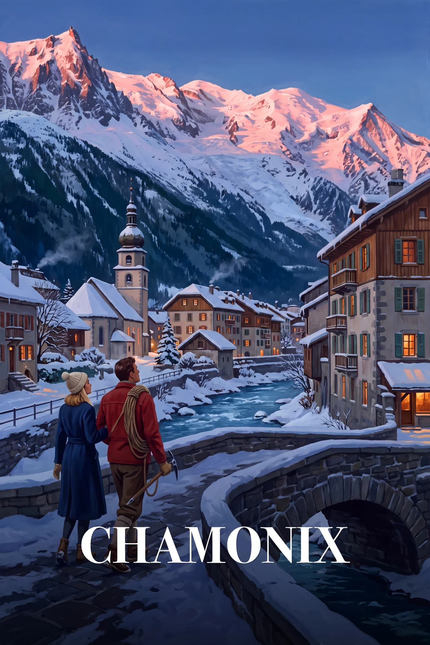 Chamonix Art Print — Mont Blanc and the Aiguille du Midi